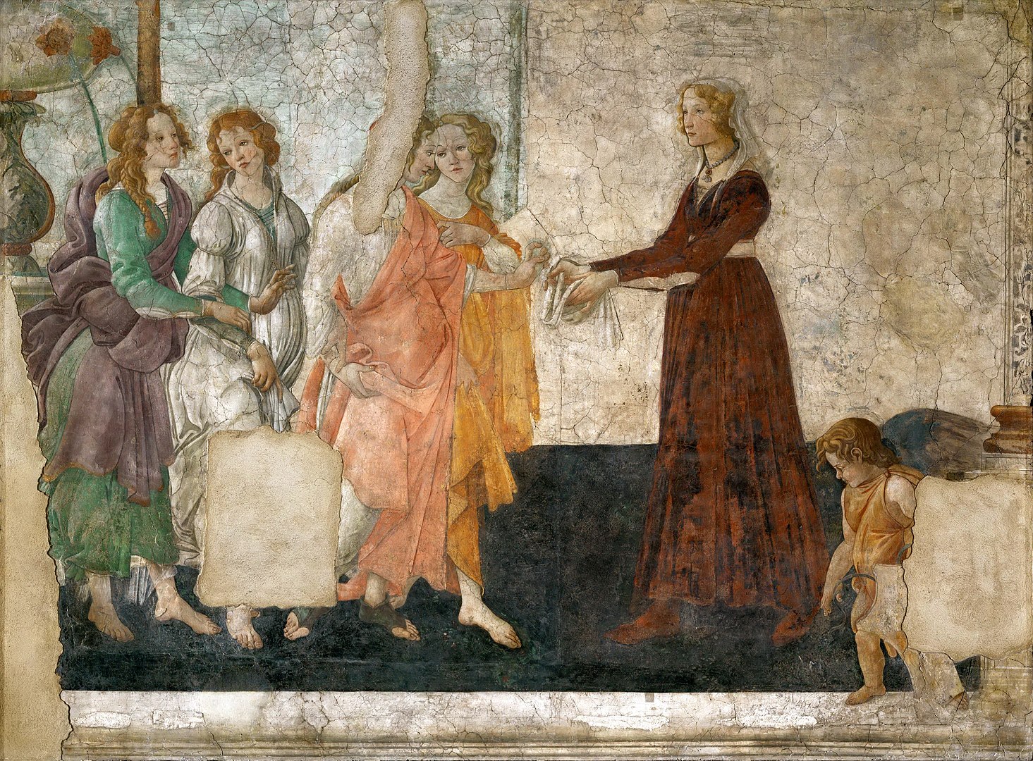 新婦ジョヴァンナ・デリ・アルビッツィに贈り物をするヴィーナスと三美神 【1486】