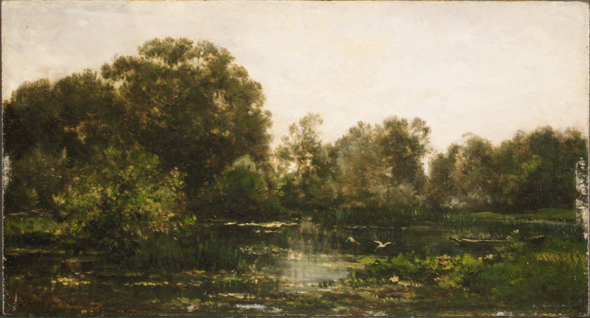 コウノトリのいる川の風景【1864】