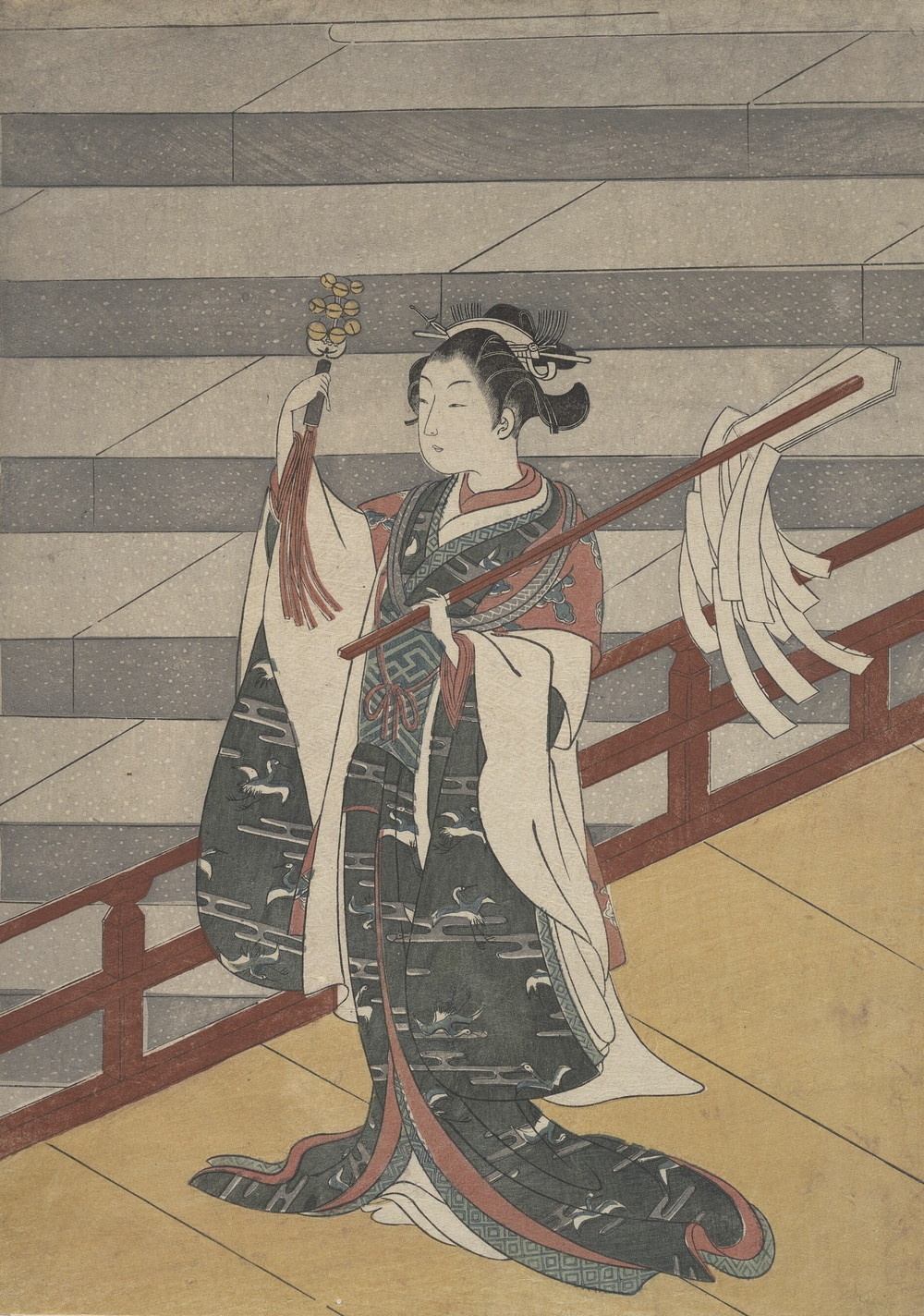 神楽舞う巫女