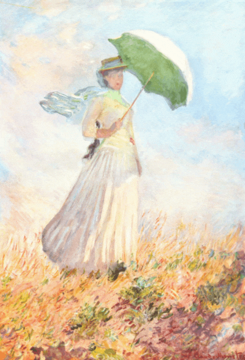 日傘をさす女性(右向き)【1886】