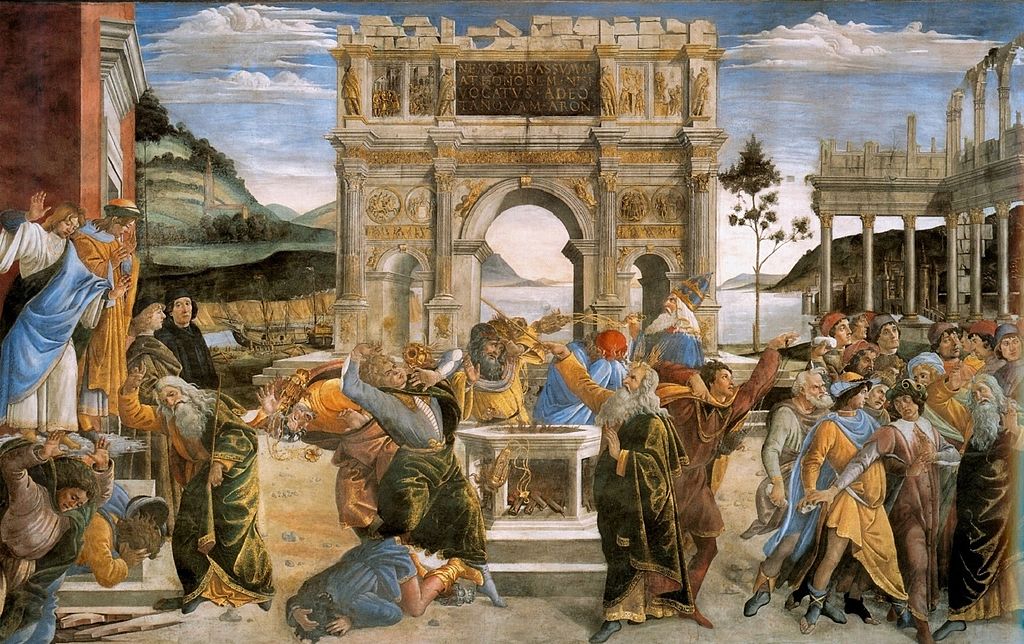 システィーナ礼拝堂の壁画 『反逆者たちへの懲罰』 【1482】
