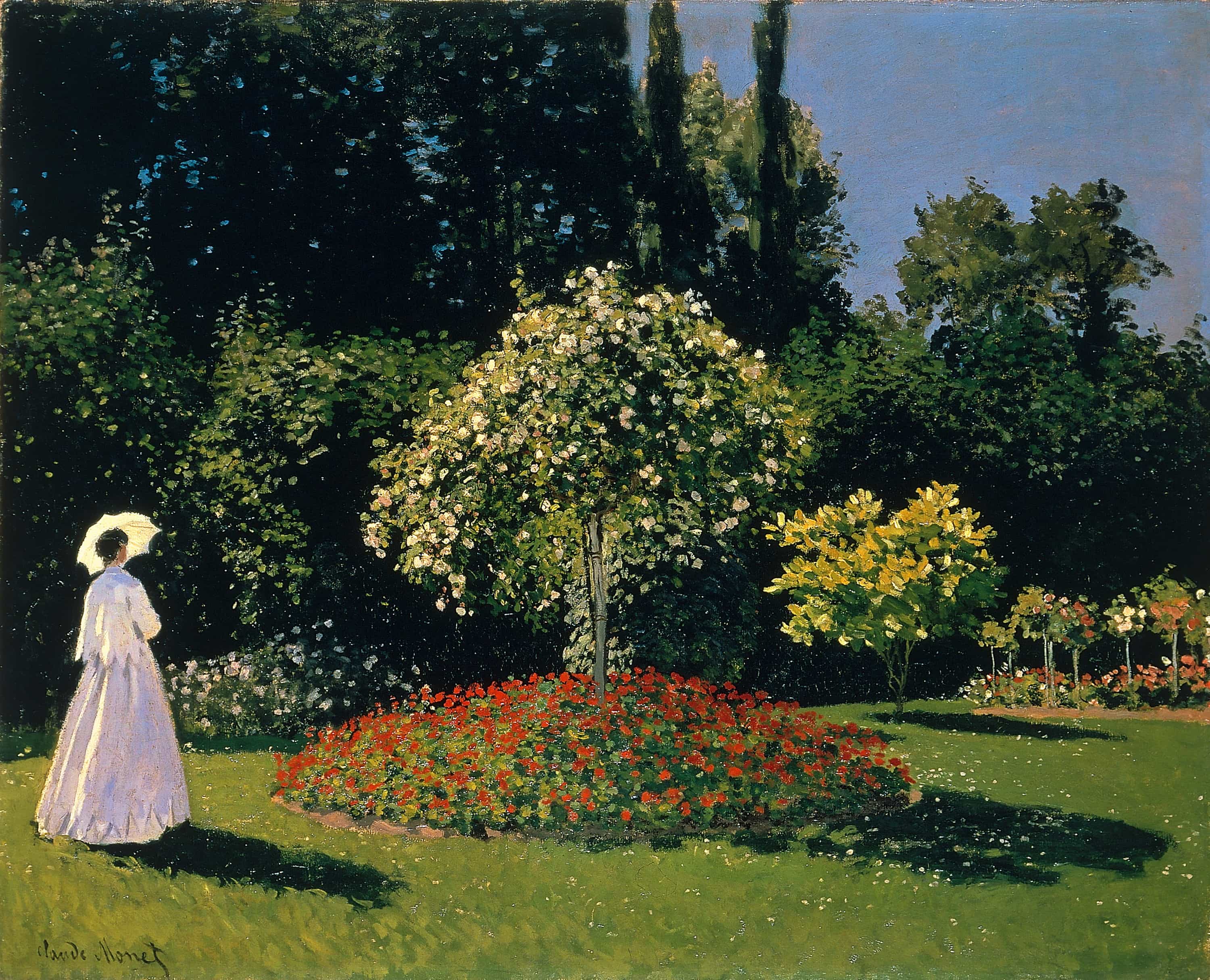 庭のジャンヌ＝マルグリット・ルカドル【1867】