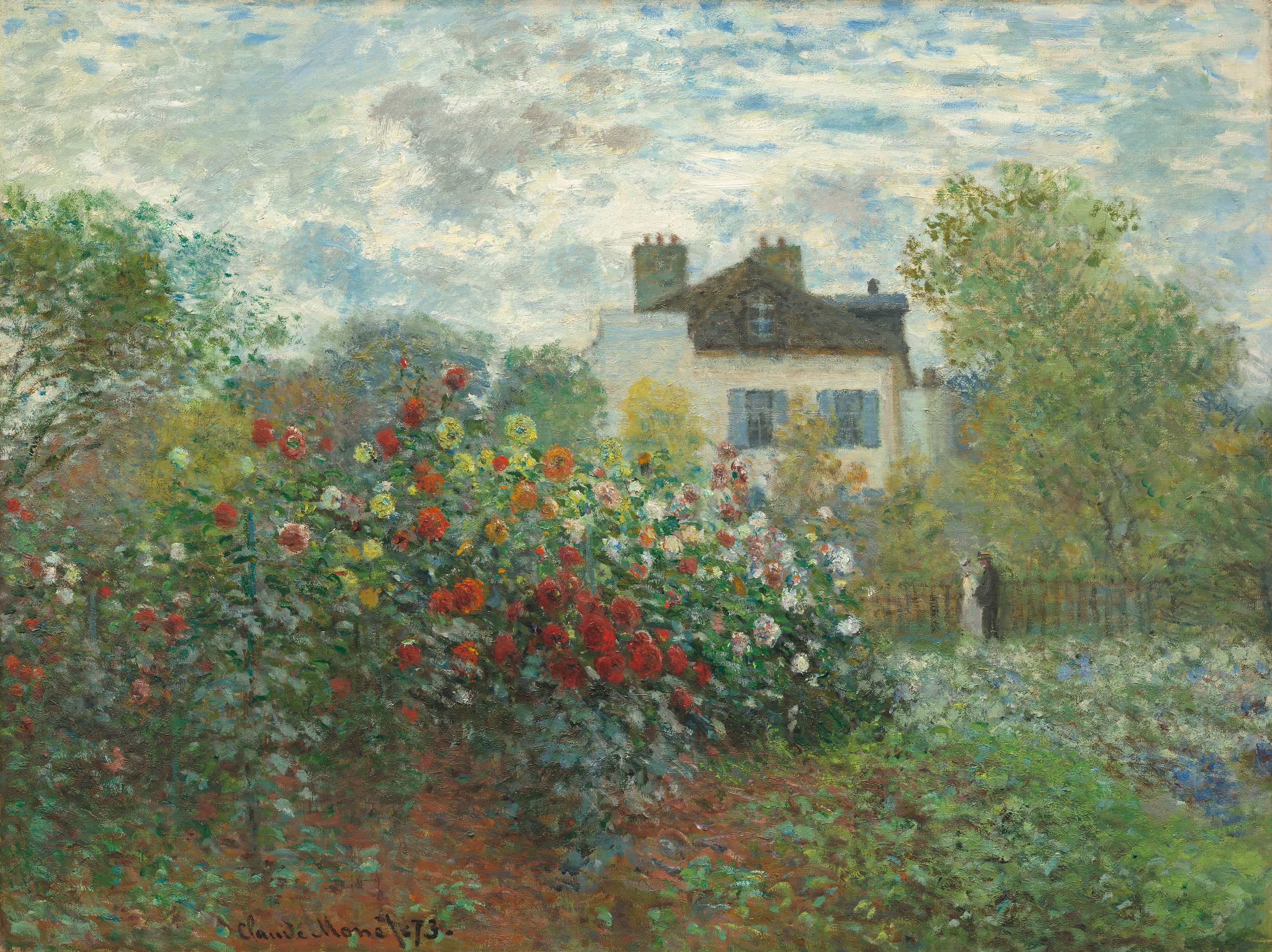 アルジャントゥイユのモネの家の庭（ダリアの咲く庭）【1873】