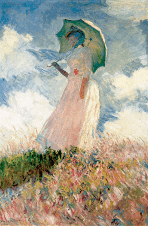 日傘をさす女性(左向き)【1886】