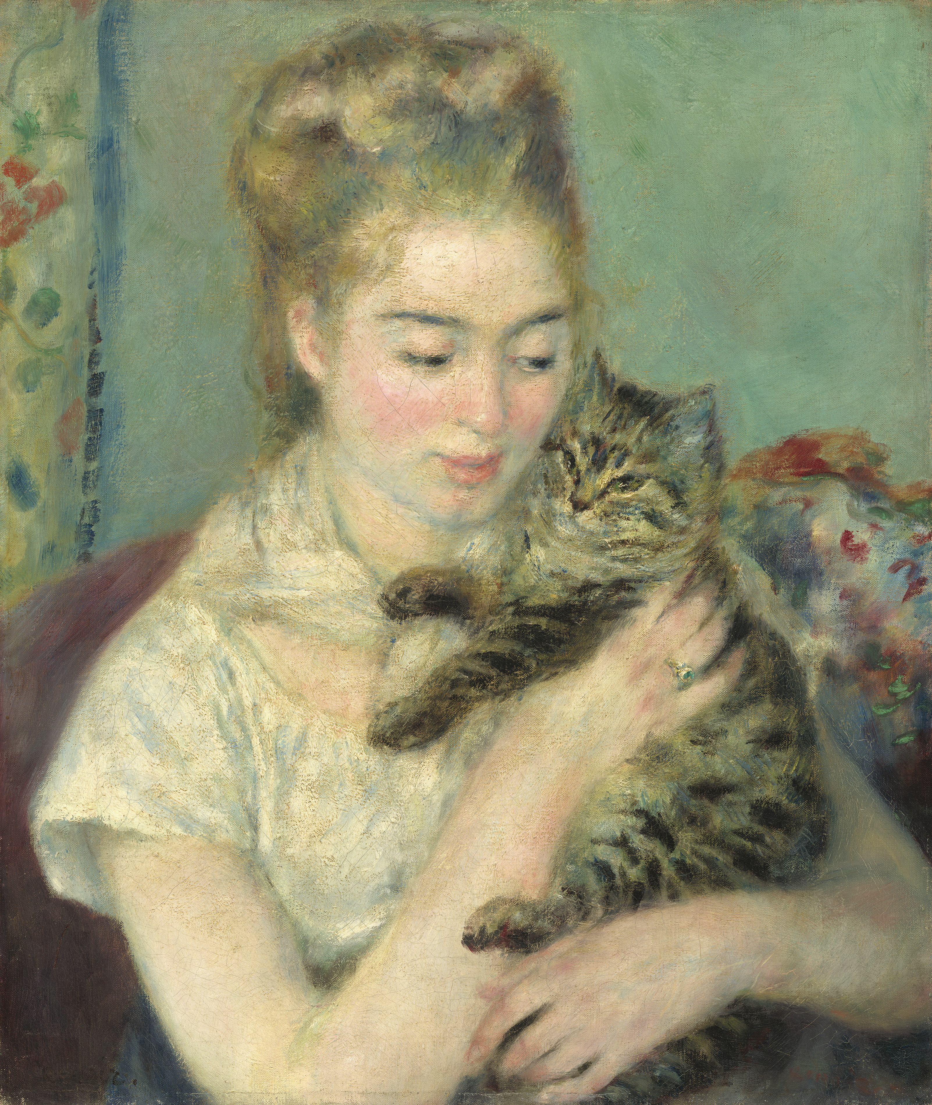 猫を持つ女性【1875】