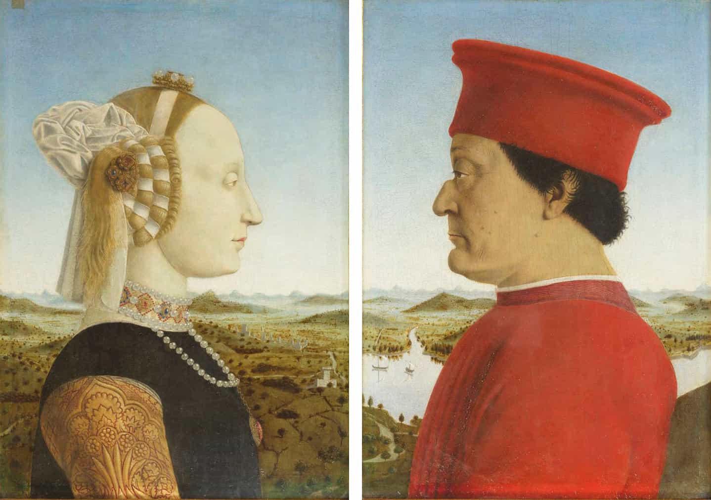 ウルビーノ公夫妻の２連肖像画